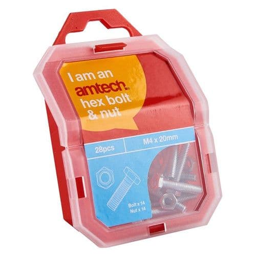 M4X 20mm Hex Bolt(14pc)  With M4 Nut(14pc)