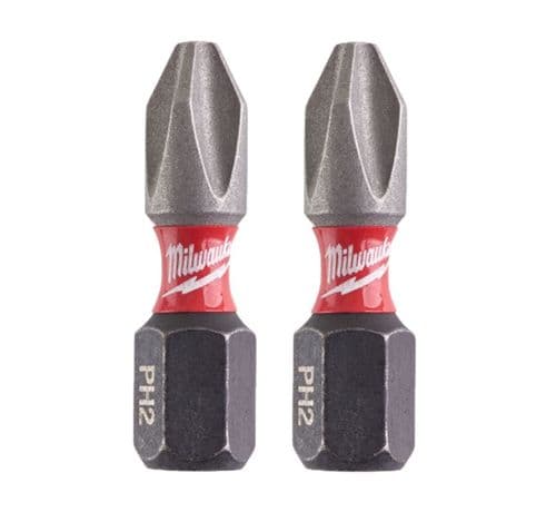 Milwaukee Shockwave Impact Duty PH Phillips Screwdriver Bits - PH1 x 25mm (2 ...