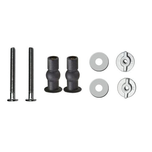 WC Toilet Seat Hinge Blind Hole Fixing Fix Well Nut Screw Rubber Back to Wall