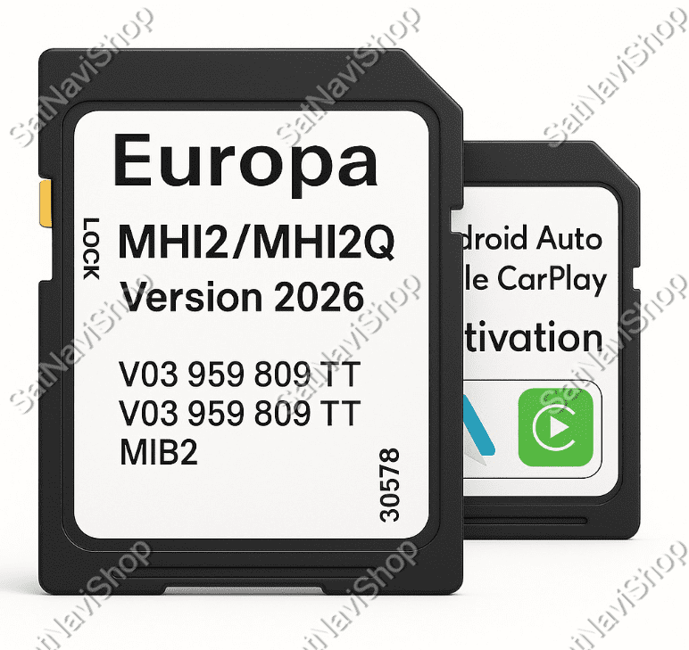 Audi MIB2 Plus ナビアップデート アクティベーションカード Audi MIB2 CarPlay & Android Auto Activation + 2026 Navigation Update