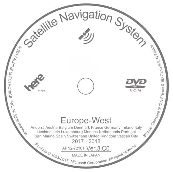 Honda V3.C0 Sat Nav Map Update Disc Europe 2026 | Honda Navigation DVD