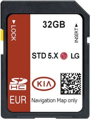 Kia Gen5 STD 5.x LG 2026 Sat NAV Map SD Card UK & Europe