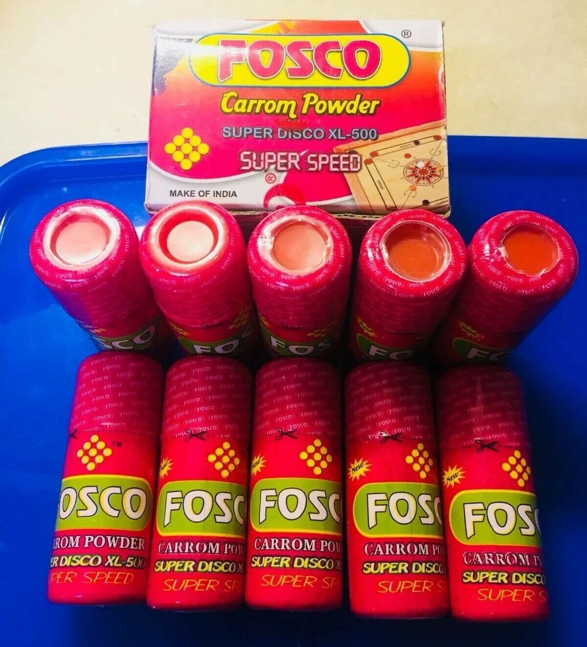 12 X 20g Fosco Super Disco XL-500 Carrom Karrom Board Powder 1 Dozen ...