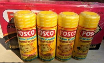 4 X 70g FOSCO Improved Quality Carom/ Carrom Board Powder Bottle Extra Smooth