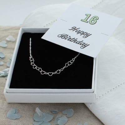 16th Birthday Heart Necklace