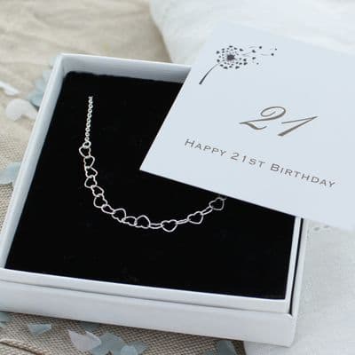 21st Birthday Heart Necklace