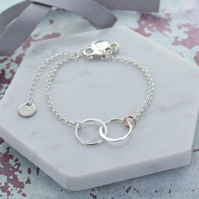 21st Birthday Personalised Infinity Link Bracelet