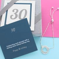 30th Birthday Infinity Ring Slider Bracelet