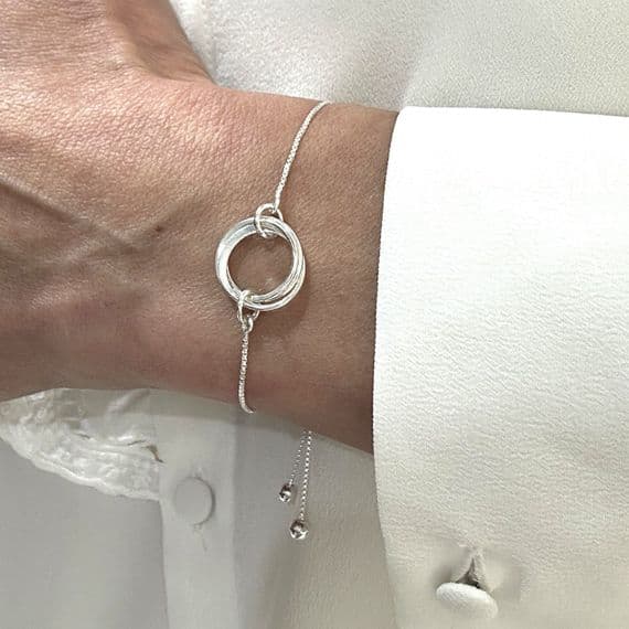 30th Birthday Infinity Ring Slider Bracelet