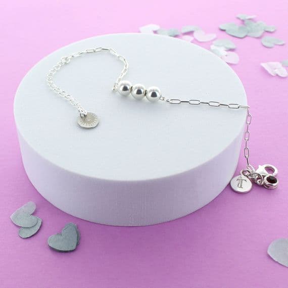 30th Personalised Ball Birthday Bracelet