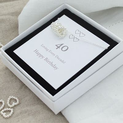 40th Birthday Heart Necklace