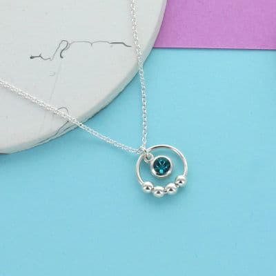 40th Birthday Infinity Birthstone Bead Necklace