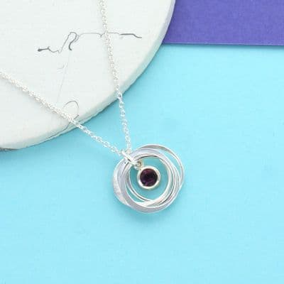 40th Birthday Infinity Birthstone Ring Necklace