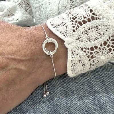 40th Birthday Infinity Ring Slider Bracelet