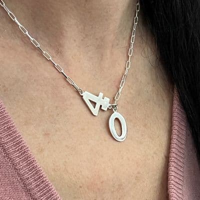 40th Number Birthday Lariat Necklace
