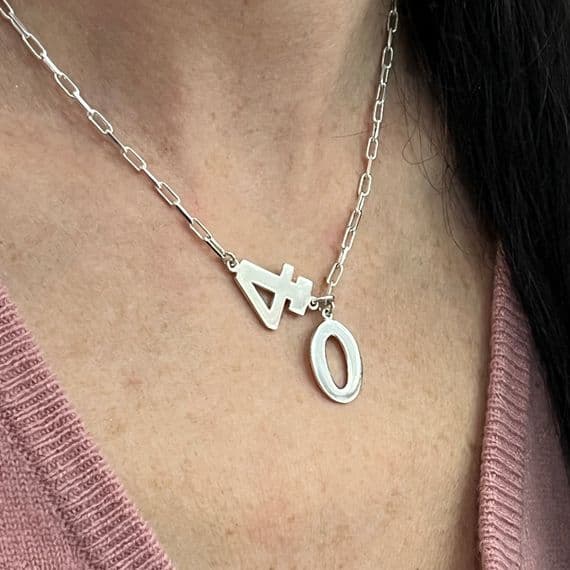 40th Number Birthday Lariat Necklace