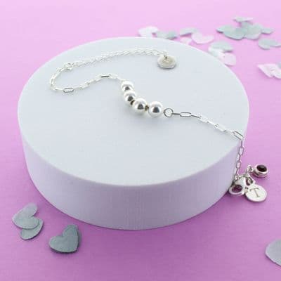 40th Personalised Ball Birthday Bracelet