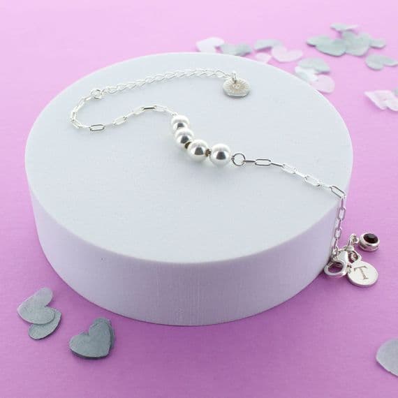 40th Personalised Ball Birthday Bracelet