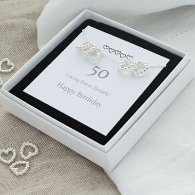 50th Birthday Heart Necklace