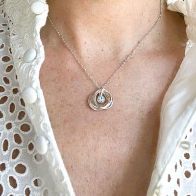 50th Birthday Infinity Birthstone Ring Necklace