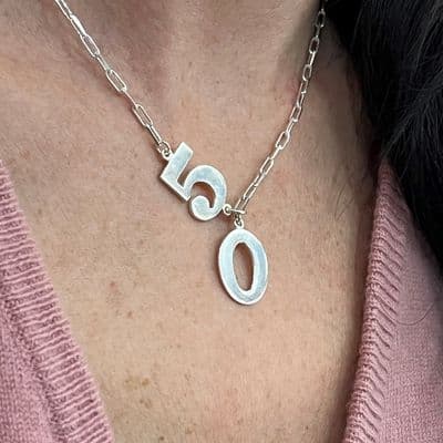 50th Number Birthday Lariat Necklace