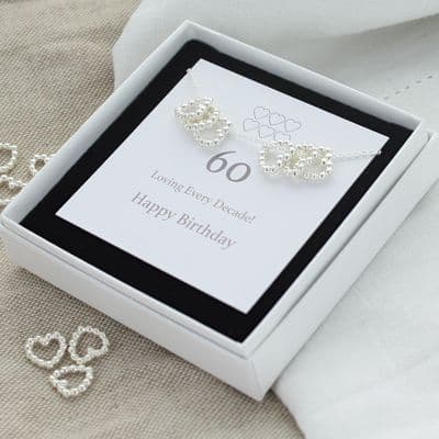 60th Birthday heart necklace