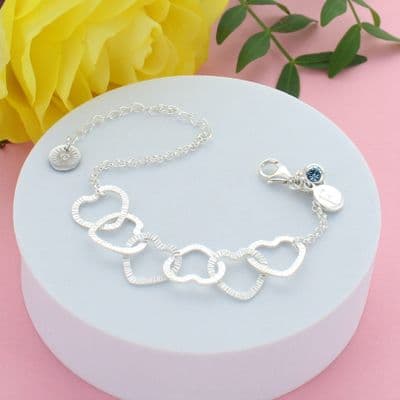 60th Birthday Personalised Infinity Hearts Bracelet
