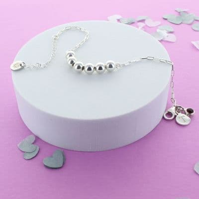 60th Personalised Ball Birthday Bracelet