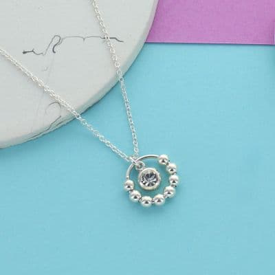 80th Birthday Infinity Birthstone Bead Necklace
