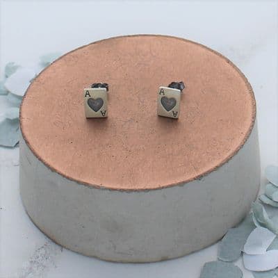 Ace Of Heart Stud Earrings