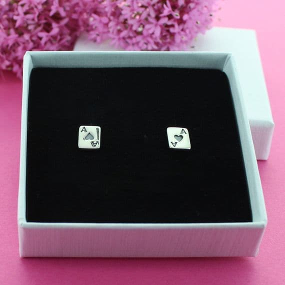 Ace Of Spade Card Earrings