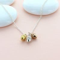 Acorn Mixed Metal Necklace