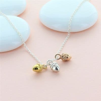 Acorn Mixed Metal Necklace