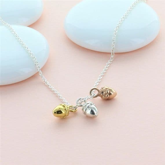 Acorn Mixed Metal Necklace