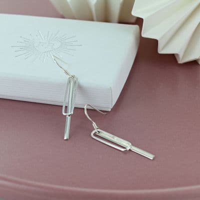 Bar Drop Sterling Silver Earrings