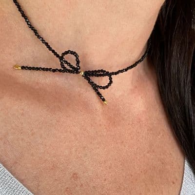 Beaded Bow Necklace