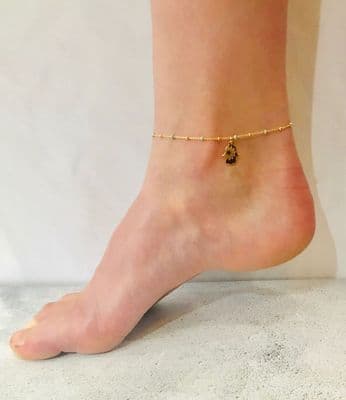 Beaded Hand Charm Anklet