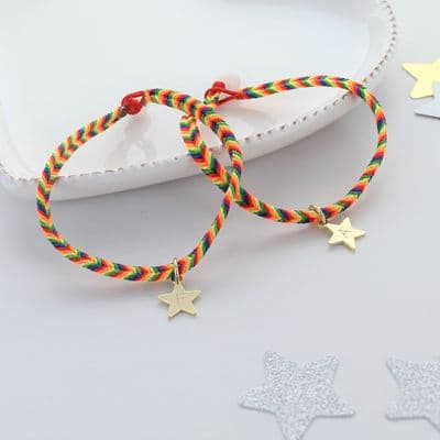 Best Friends Rainbow Personalised Bracelet Set