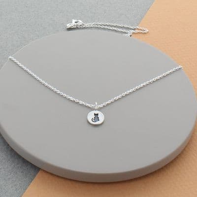 Black Cat Sterling Silver Necklace