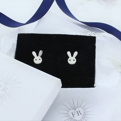 Bunny Head Sterling Silver Earrings