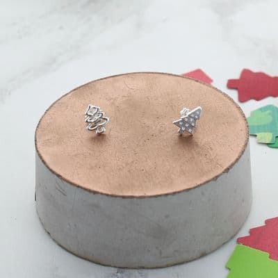 Christmas Tree Mismatch Stud Earrings