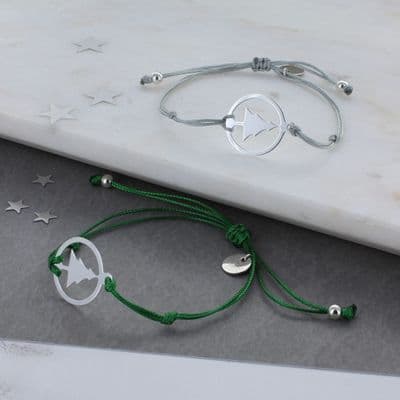 Christmas Tree Sterling Silver Friendship Bracelet