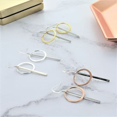 Circle Bar Drop Earrings