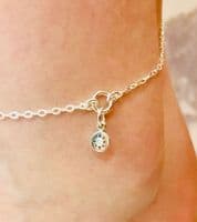Compass Genuine Diamond Anklet