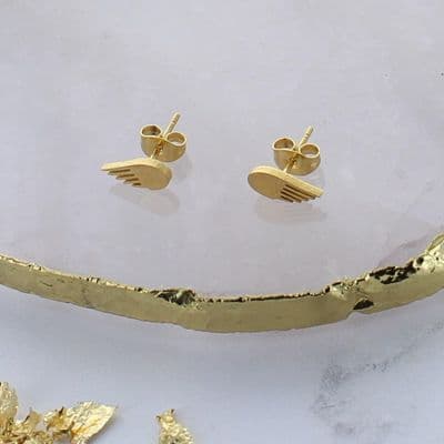 Contemporary Angel Wing Stud Earrings