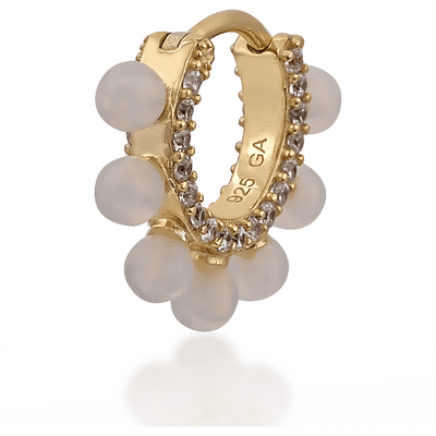 Coronet opal gold vermeil huggie