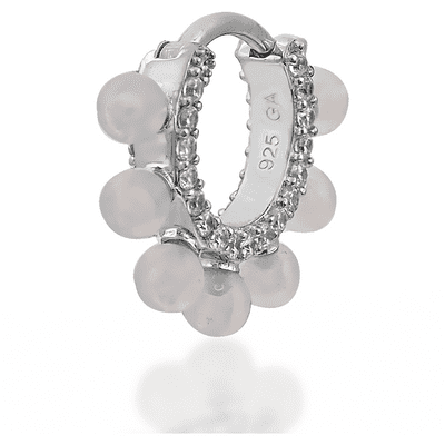 Coronet opal sterling silver huggie