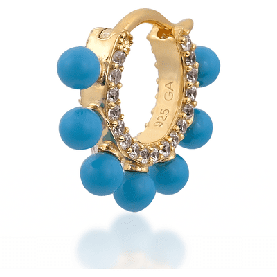 Coronet turquoise gold vermeil huggie