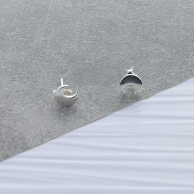 Crescent Sterling Silver Earrings