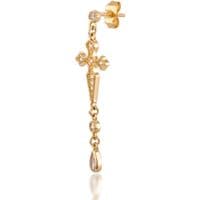 Cross gold plated dots earring